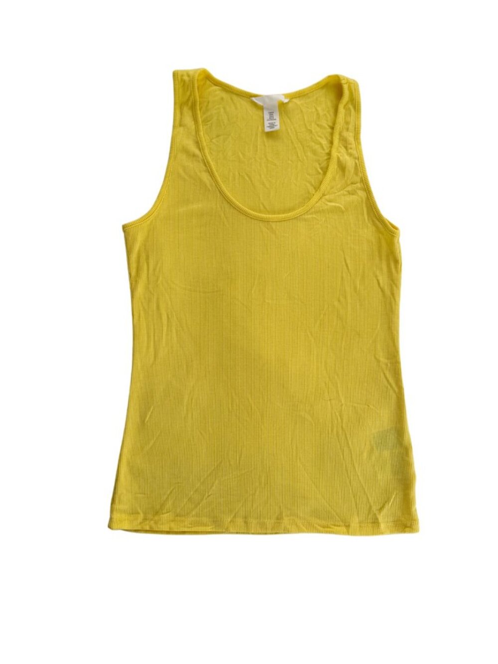 H&M Yellow Ribbed Scoop Neck Tank Top Sz M